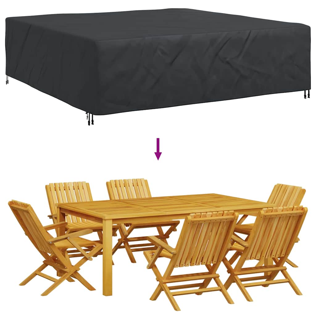 Kültéri bútorhuzat fekete 260 x 260 x 70 cm 420d