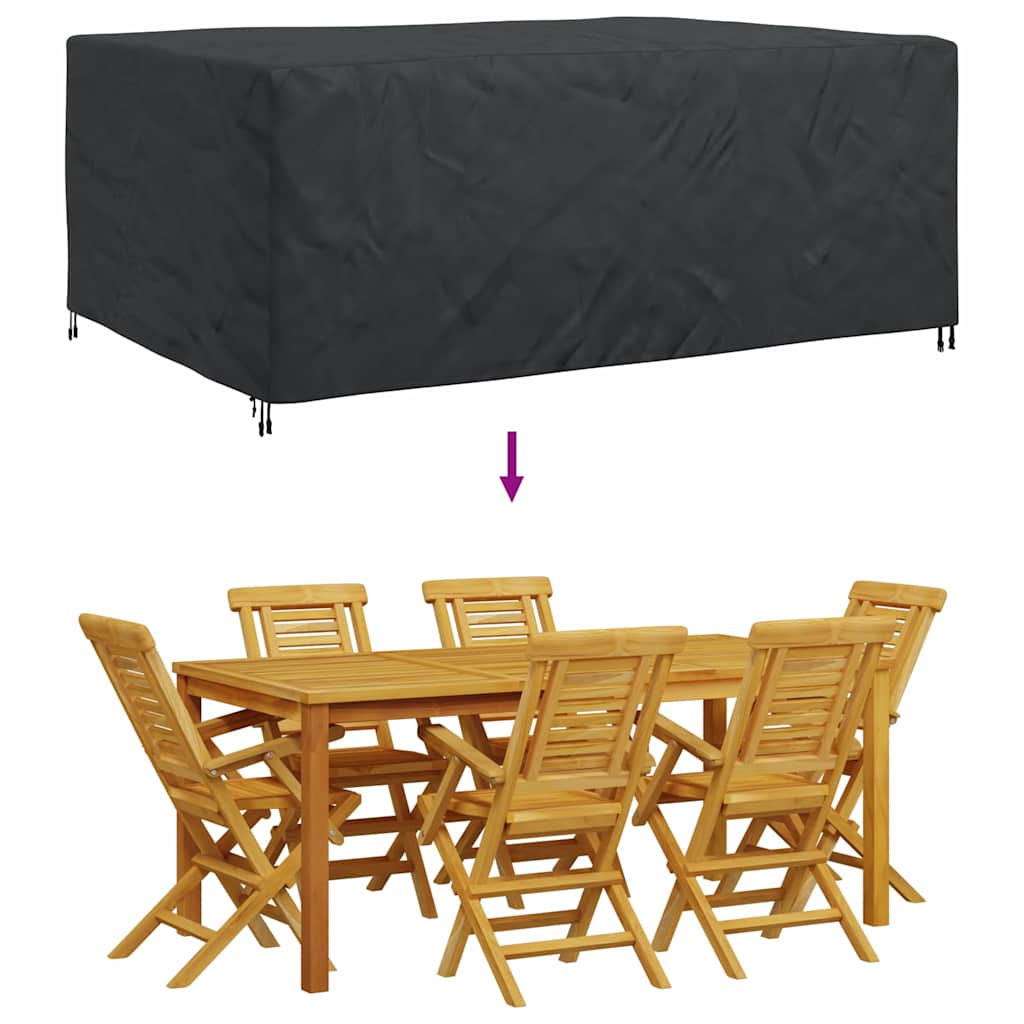 Kültéri bútorhuzat fekete 270 x 180 x 90 cm 420d