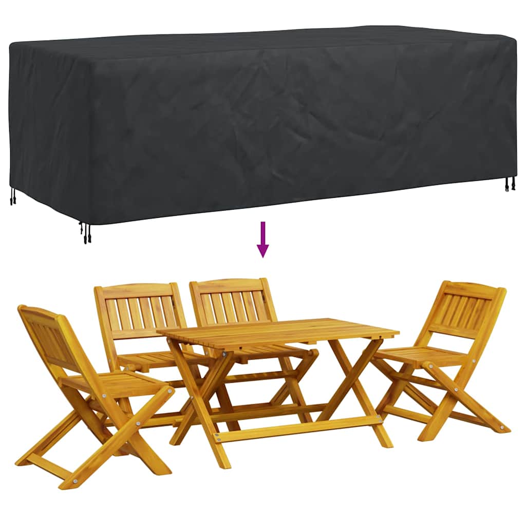 Kültéri bútorhuzat fekete 300 x 140 x 90 cm 420d