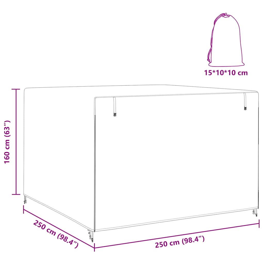 Kültéri hinta takaró 250 x 250 x 160 cm 420d oxford szövet