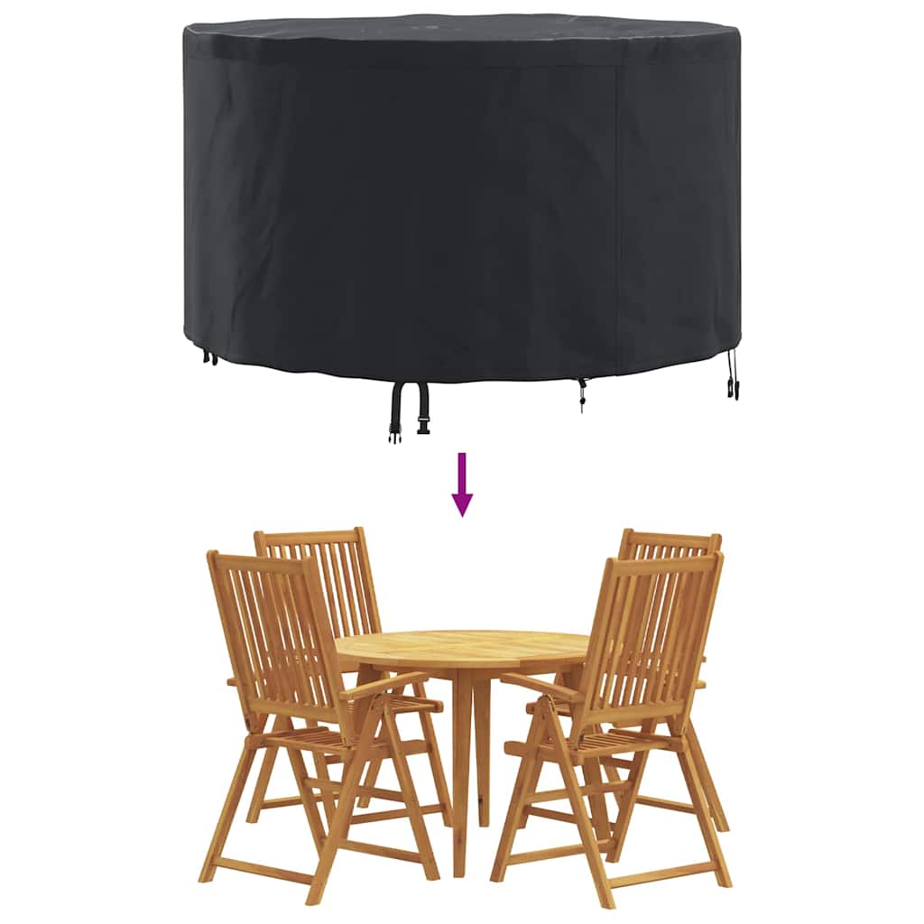 Kültéri bútorhuzat fekete 128 x 128 x 71 cm 210d szövet