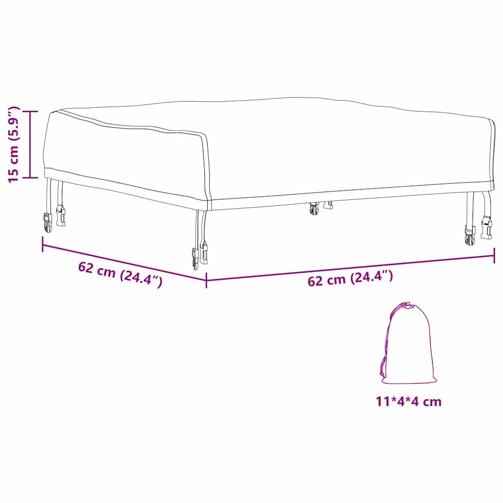Kültéri bútorhuzat 62 x 62 x 15 cm 600d oxford szövet