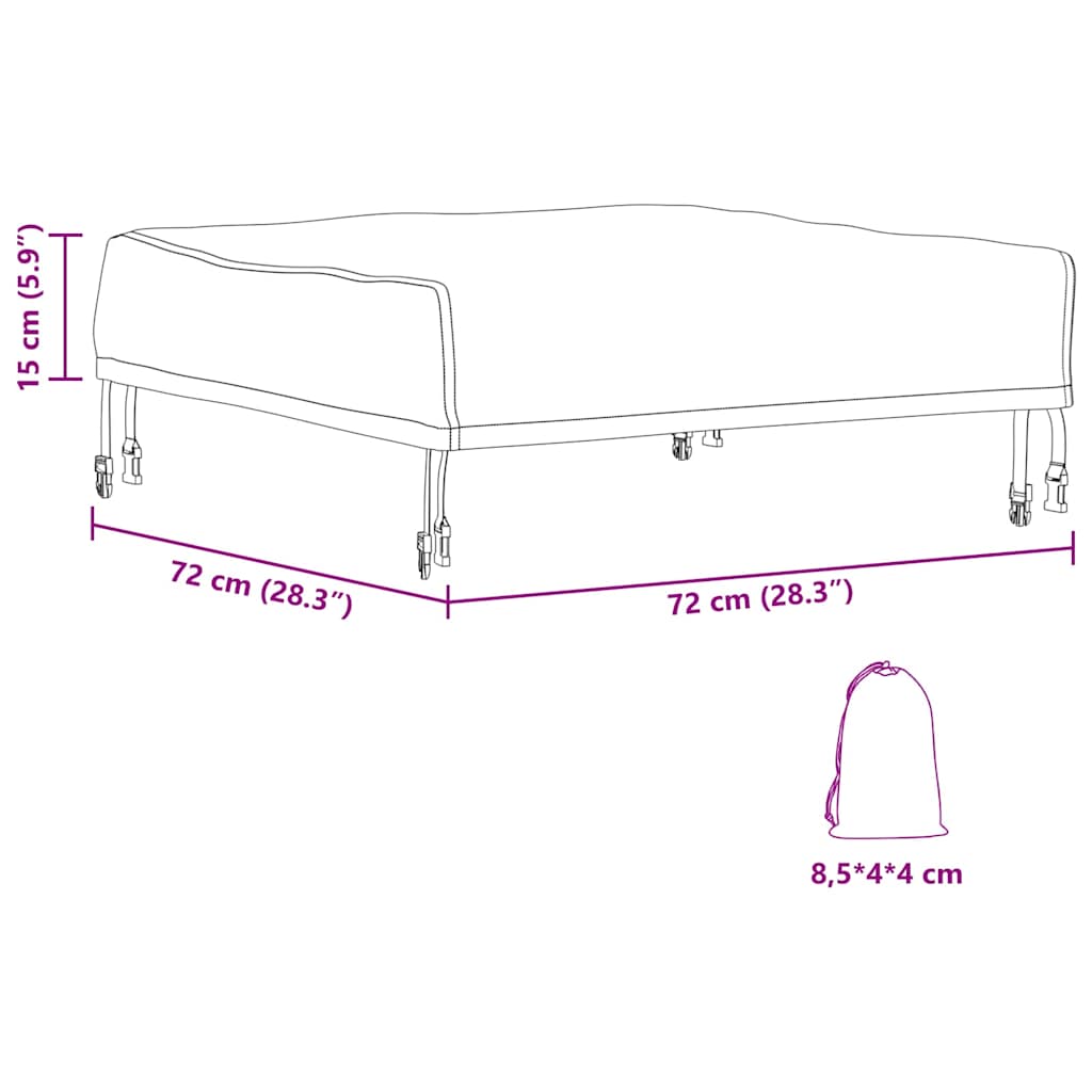 Kültéri bútorhuzat 72 x 72 x 15 cm 210d oxford szövet