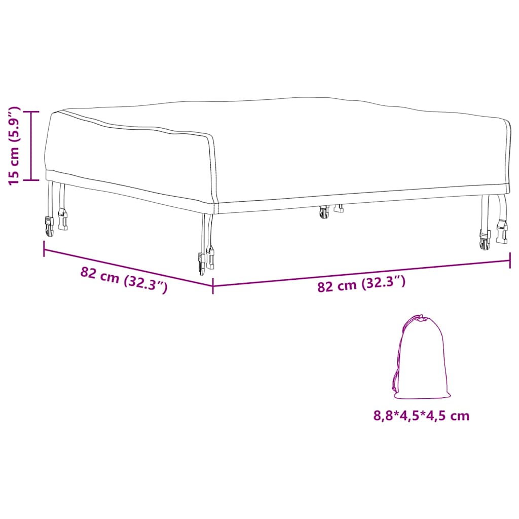 Kültéri bútorhuzat 82 x 82 x 15 cm 420d oxford szövet