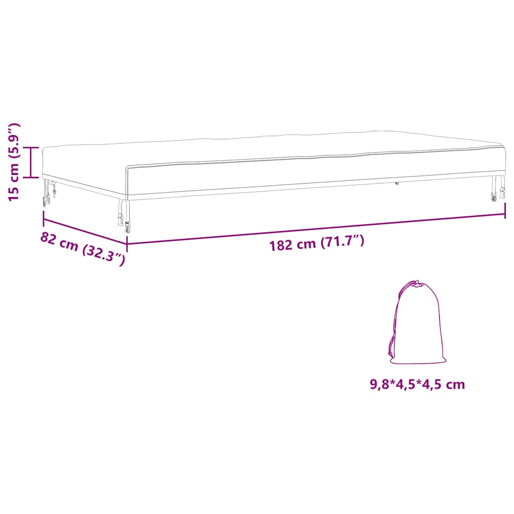 Kültéri bútorhuzat 182 x 82 x 15 cm 210d oxford szövet