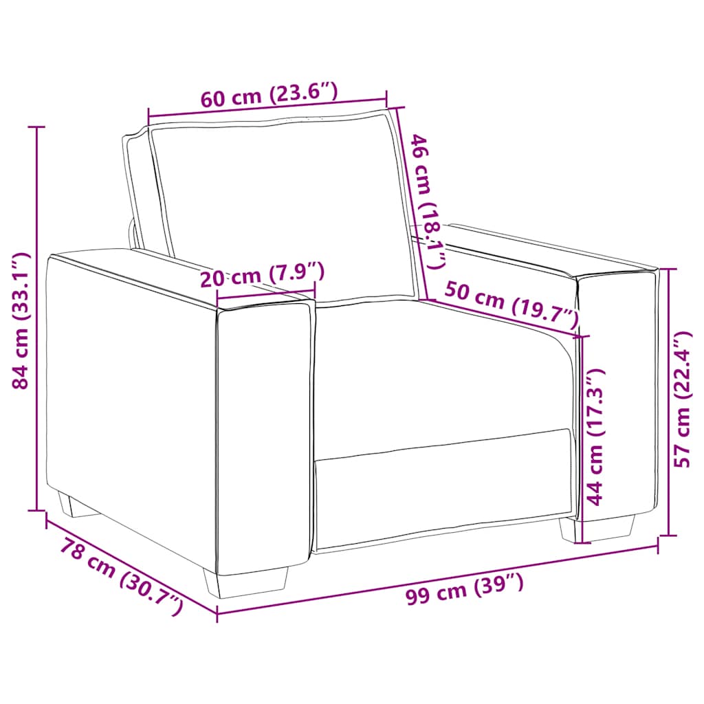 Bézs szövet kanapéfotel 60 cm Bézs szövet kanapéfotel 60 cm