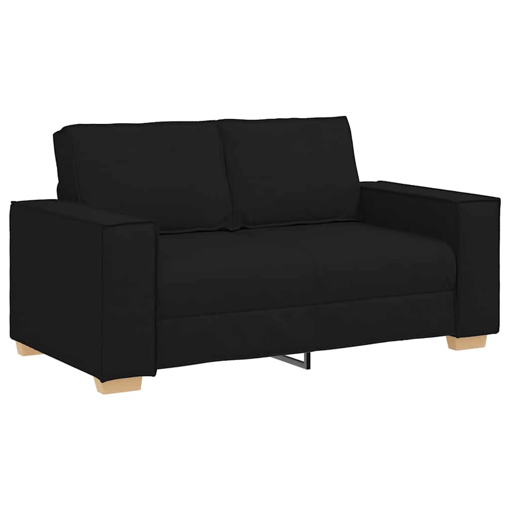 Kétszemélyes fekete szövetkanapé 120 cm Kétszemélyes fekete szövetkanapé 120 cm