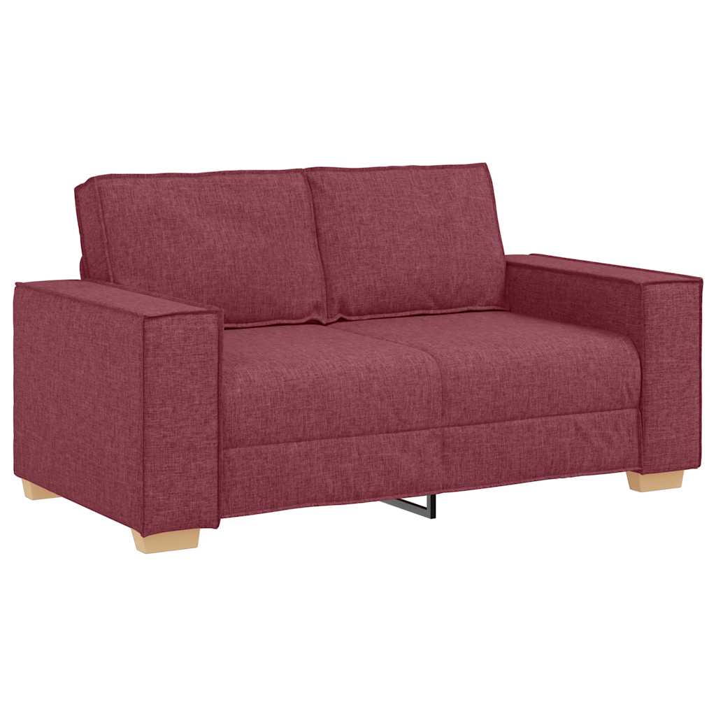 Kétszemélyes bordó színű szövetkanapé 120 cm
