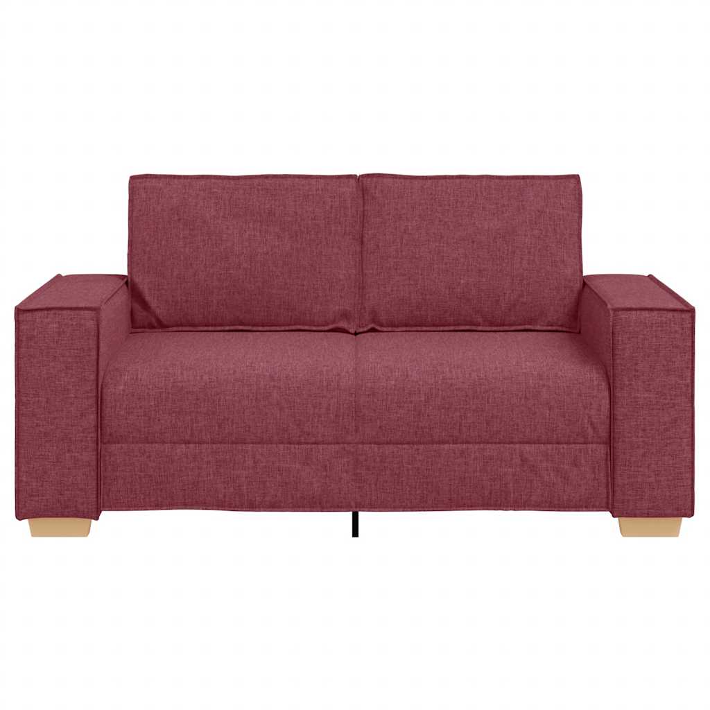 Kétszemélyes bordó színű szövetkanapé 120 cm