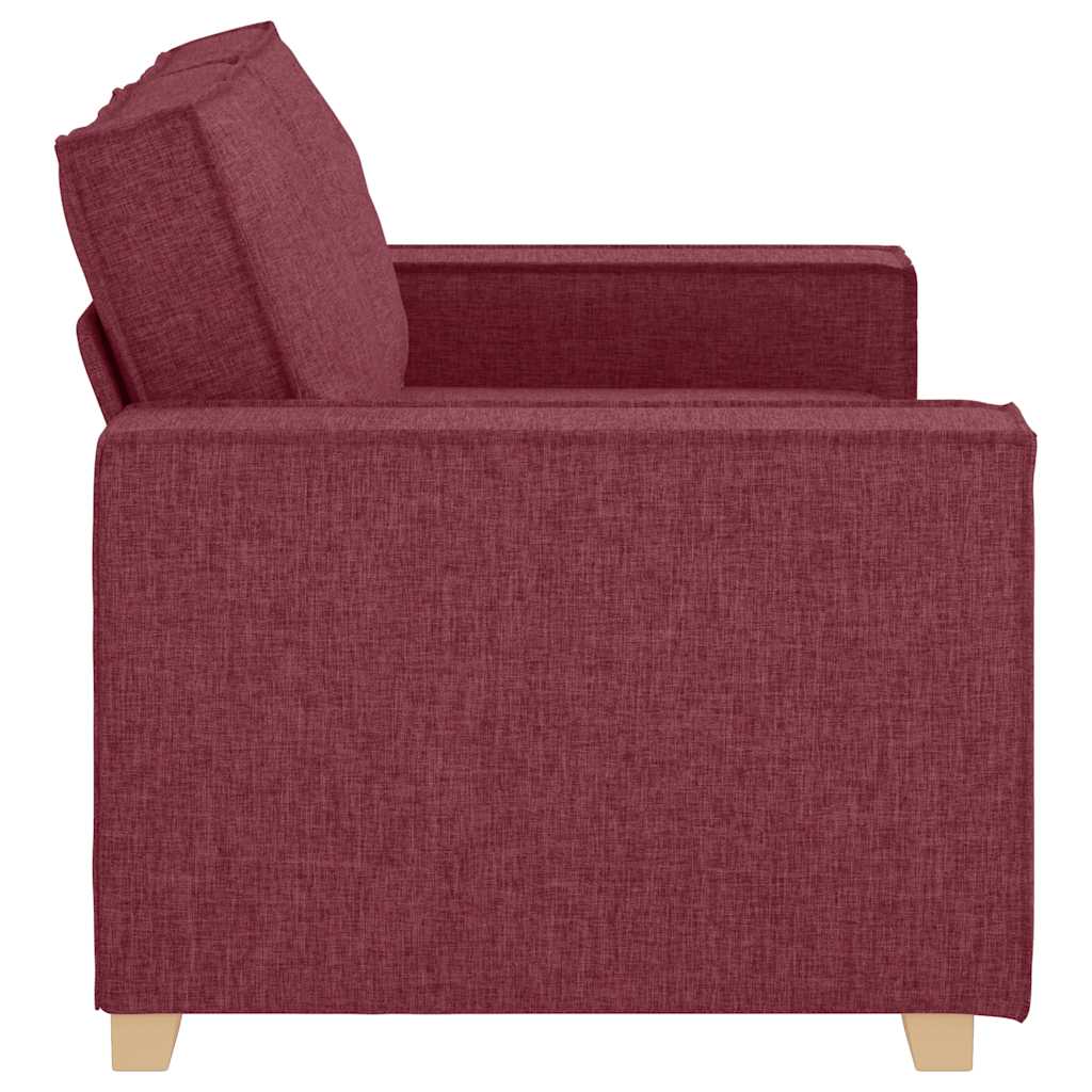 Kétszemélyes bordó színű szövetkanapé 120 cm