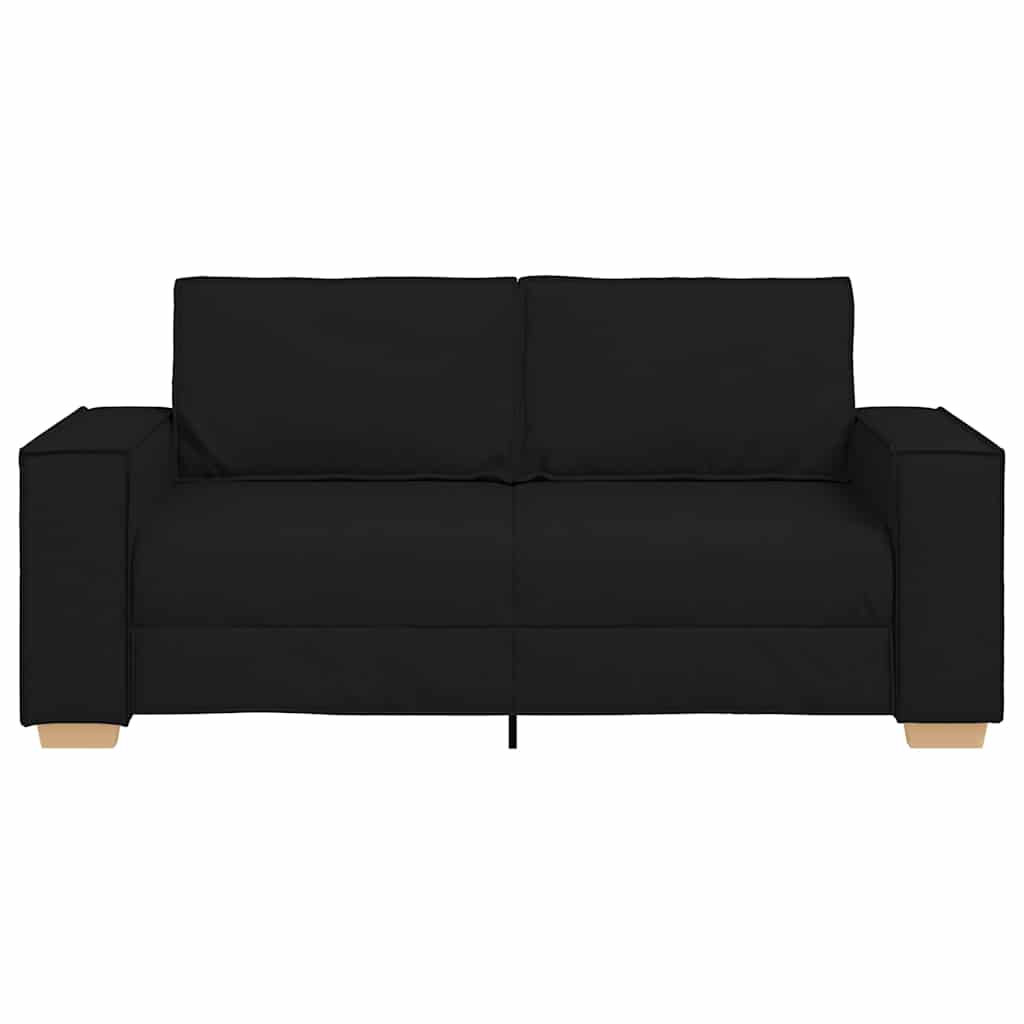 Kétszemélyes fekete szövetkanapé 140 cm Kétszemélyes fekete szövetkanapé 140 cm