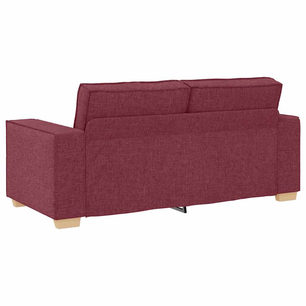 Kétszemélyes bordó színű szövetkanapé 140 cm