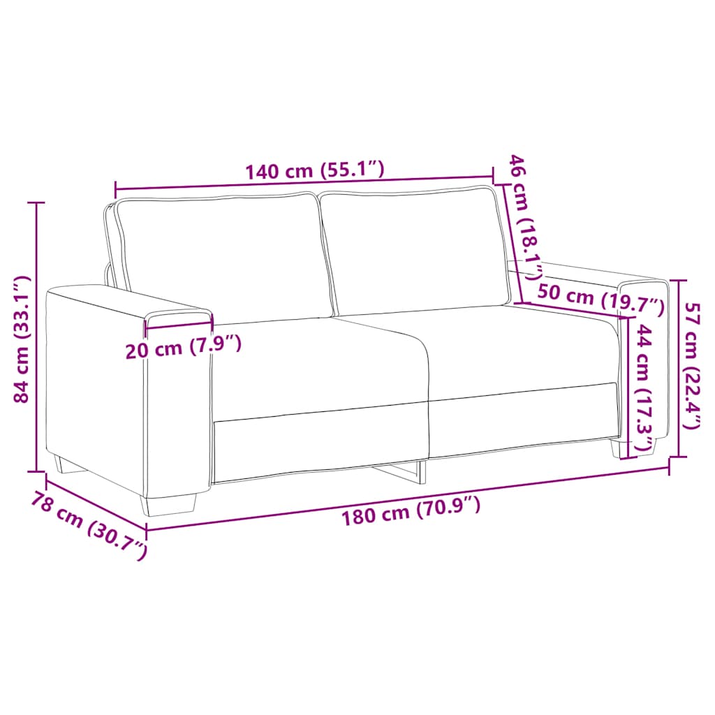 Kétszemélyes barna szövetkanapé 140 cm Kétszemélyes barna szövetkanapé 140 cm