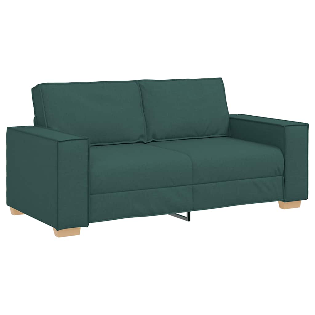 Kétszemélyes sötétzöld szövetkanapé 140 cm