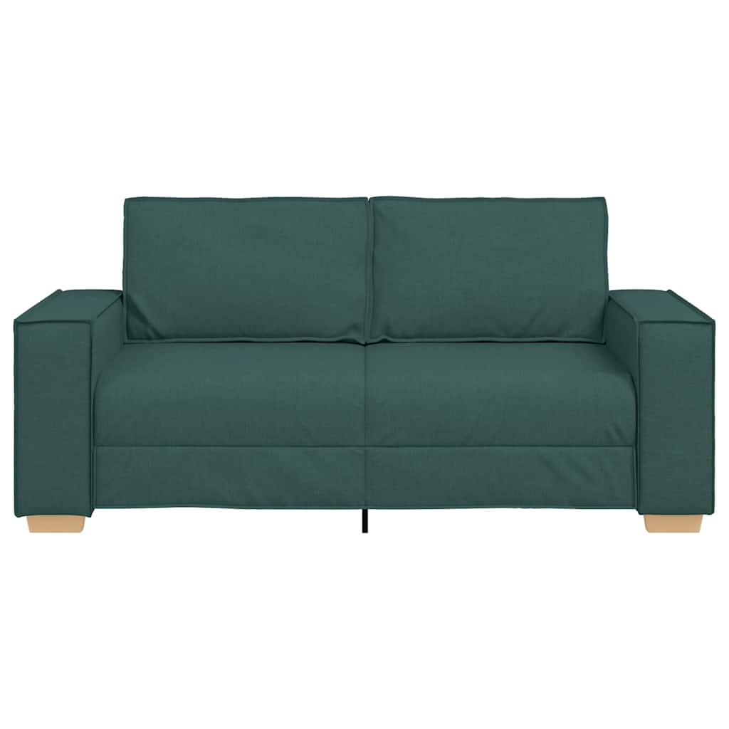 Kétszemélyes sötétzöld szövetkanapé 140 cm