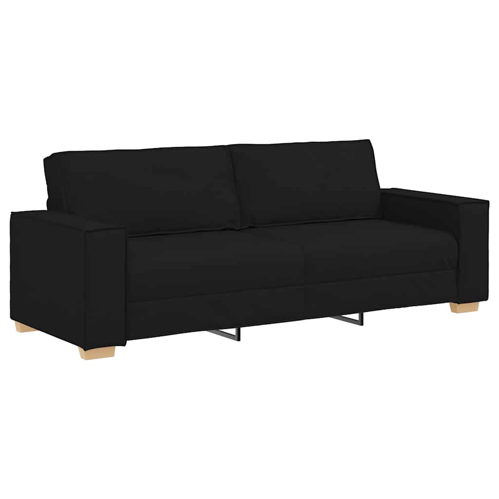 3 személyes, fekete szövetkanapé 180 cm 3 személyes, fekete szövetkanapé 180 cm