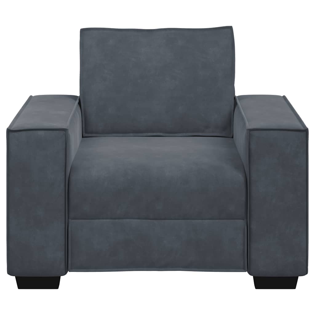 Sötétszürke bársony kanapéfotel 59 cm Sötétszürke bársony kanapéfotel 59 cm