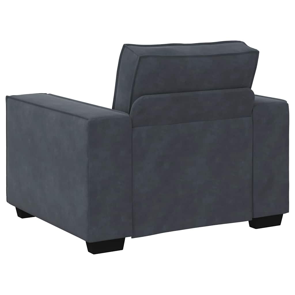 Sötétszürke bársony kanapéfotel 59 cm Sötétszürke bársony kanapéfotel 59 cm