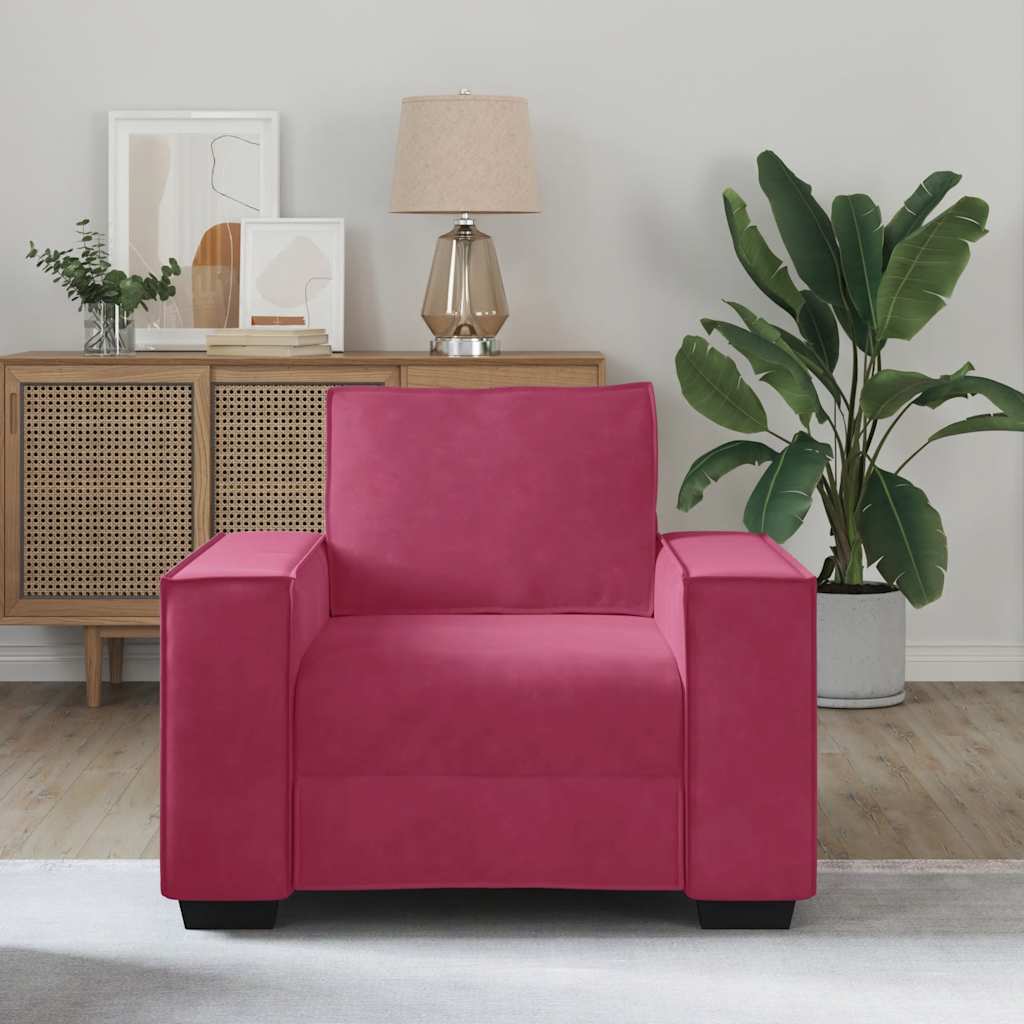 Bordó bársony kanapéfotel 59 cm