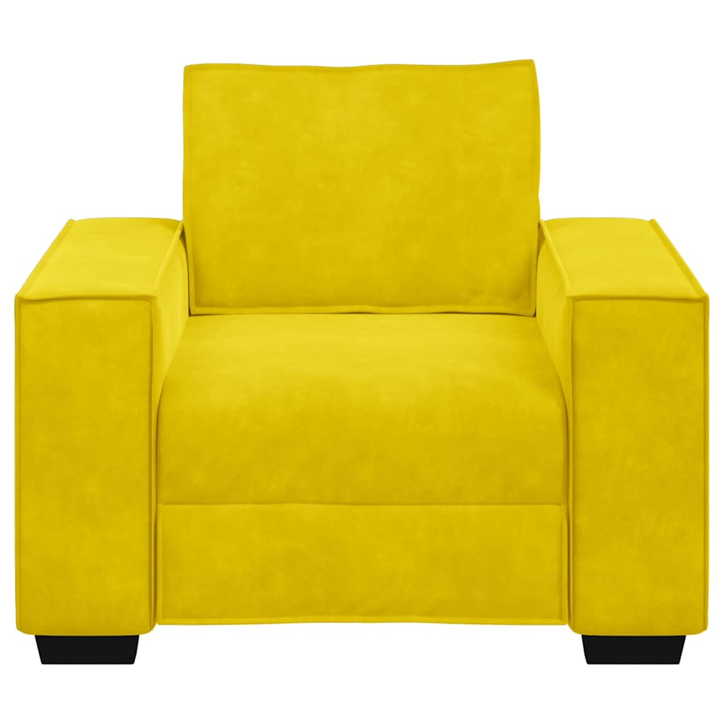 Sárga bársony kanapéfotel 59 cm Sárga bársony kanapéfotel 59 cm