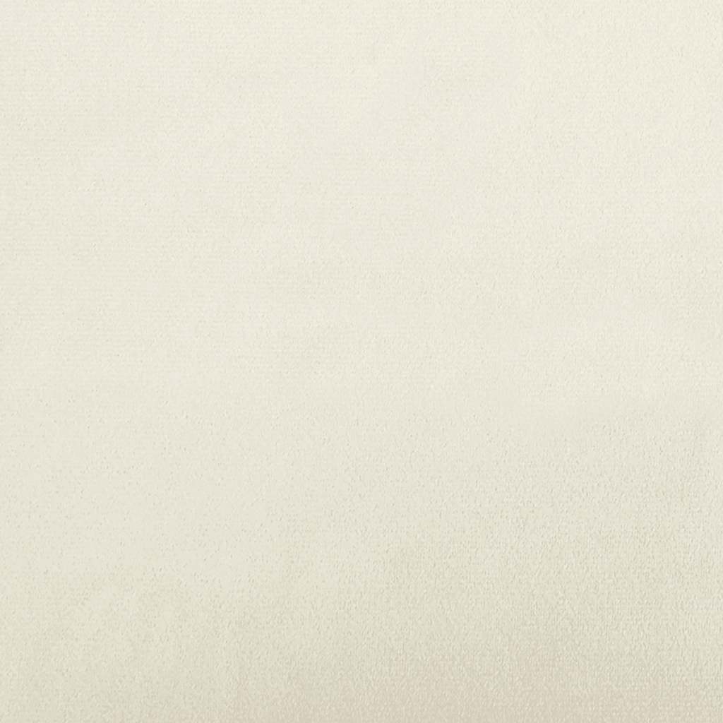 Kétszemélyes krémszínű bársony kanapé 140 cm