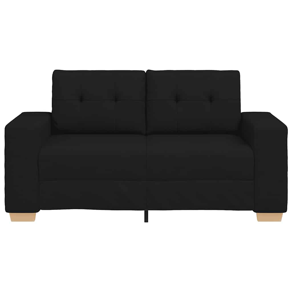 Fekete szövet loveseat kanapé 120 cm