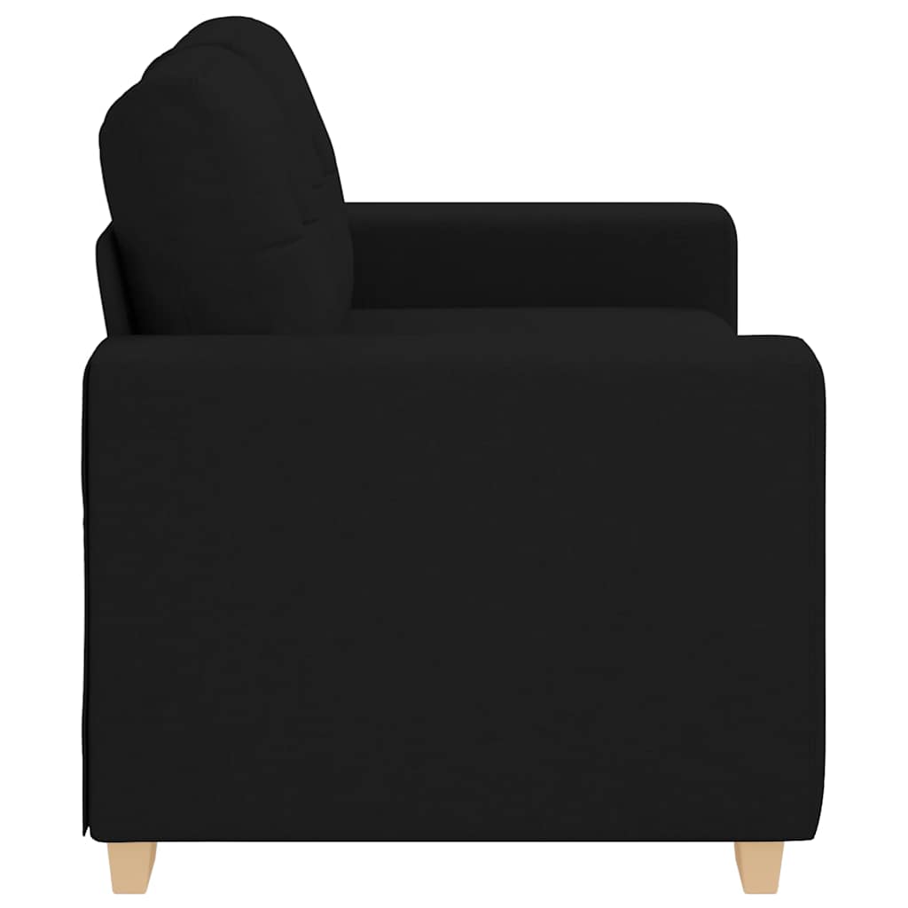 Fekete szövet loveseat kanapé 120 cm