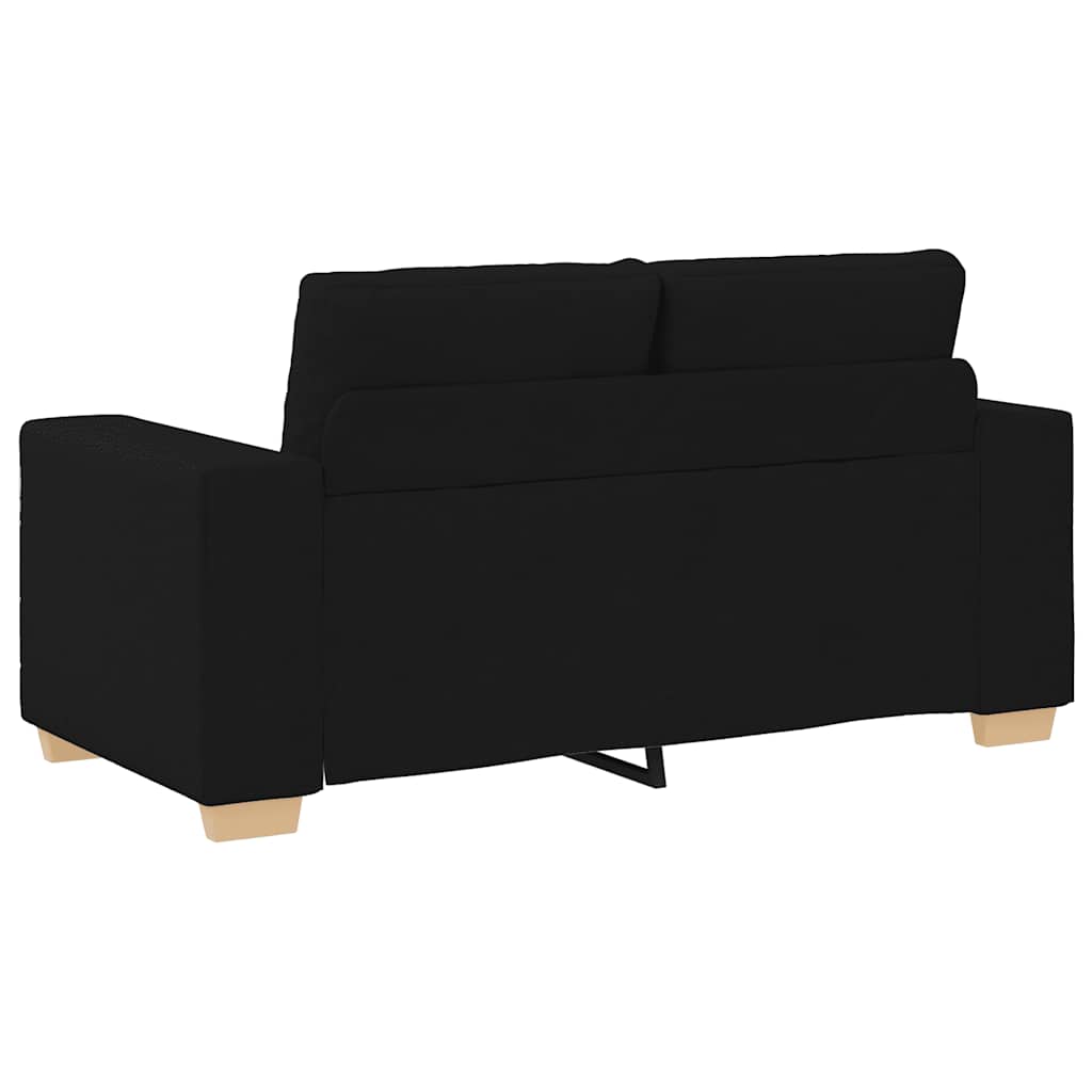 Fekete szövet loveseat kanapé 120 cm