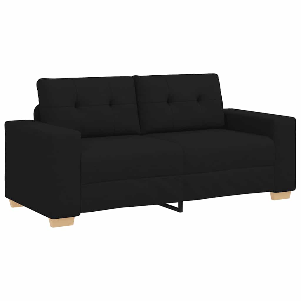 Fekete szövet loveseat kanapé 140 cm