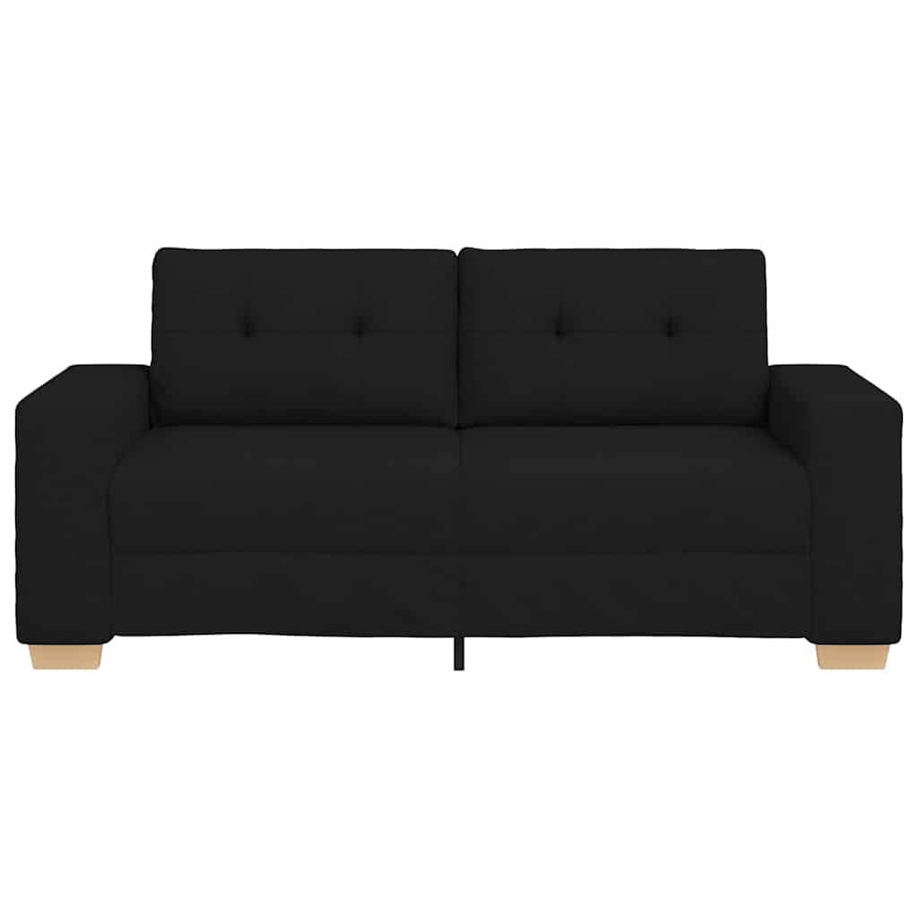 Fekete szövet loveseat kanapé 140 cm