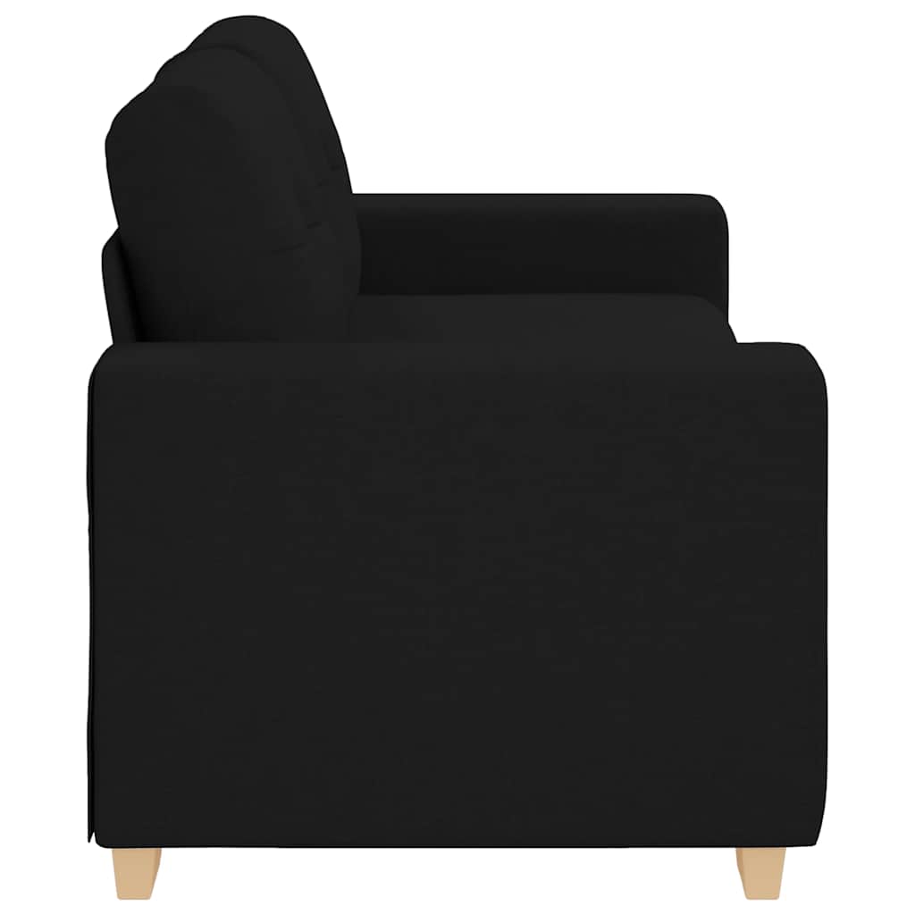 Fekete szövet loveseat kanapé 140 cm