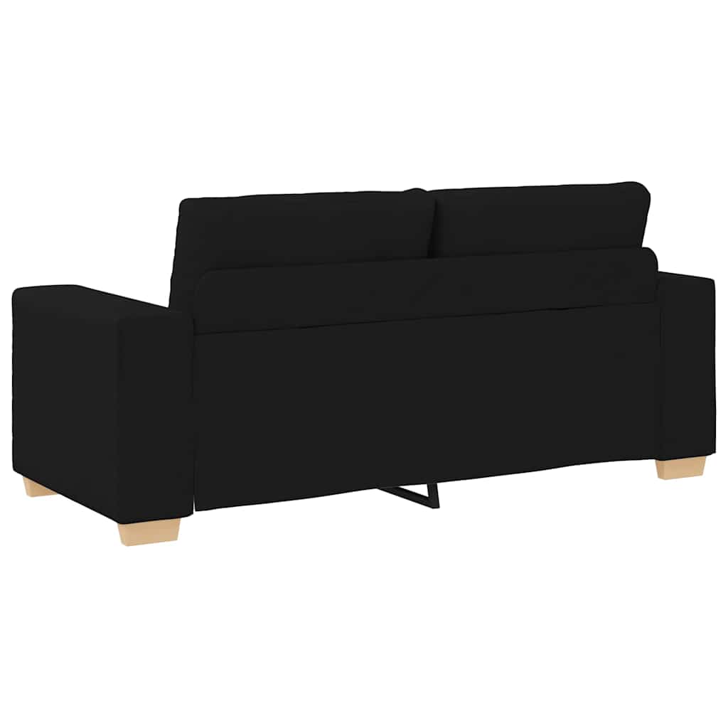 Fekete szövet loveseat kanapé 140 cm