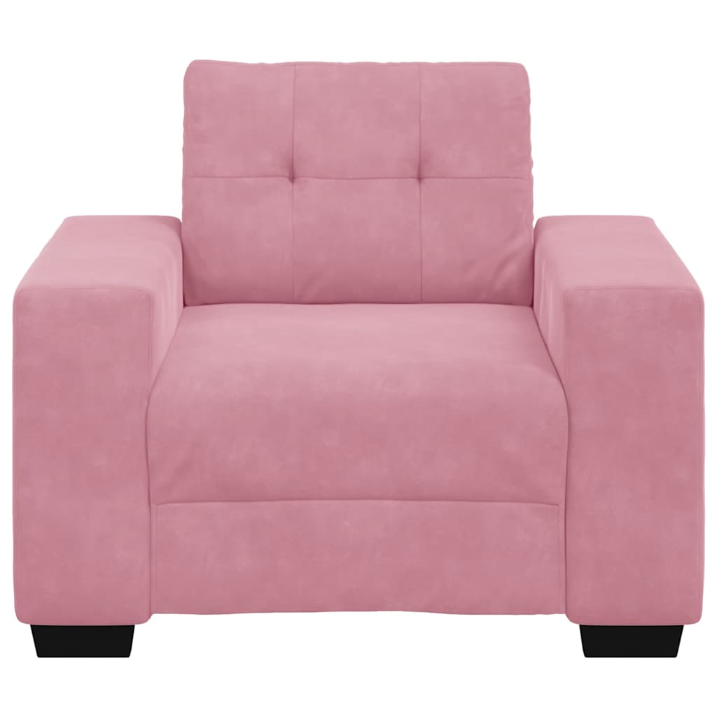Rózsaszín bársony kanapéfotel 59 cm
