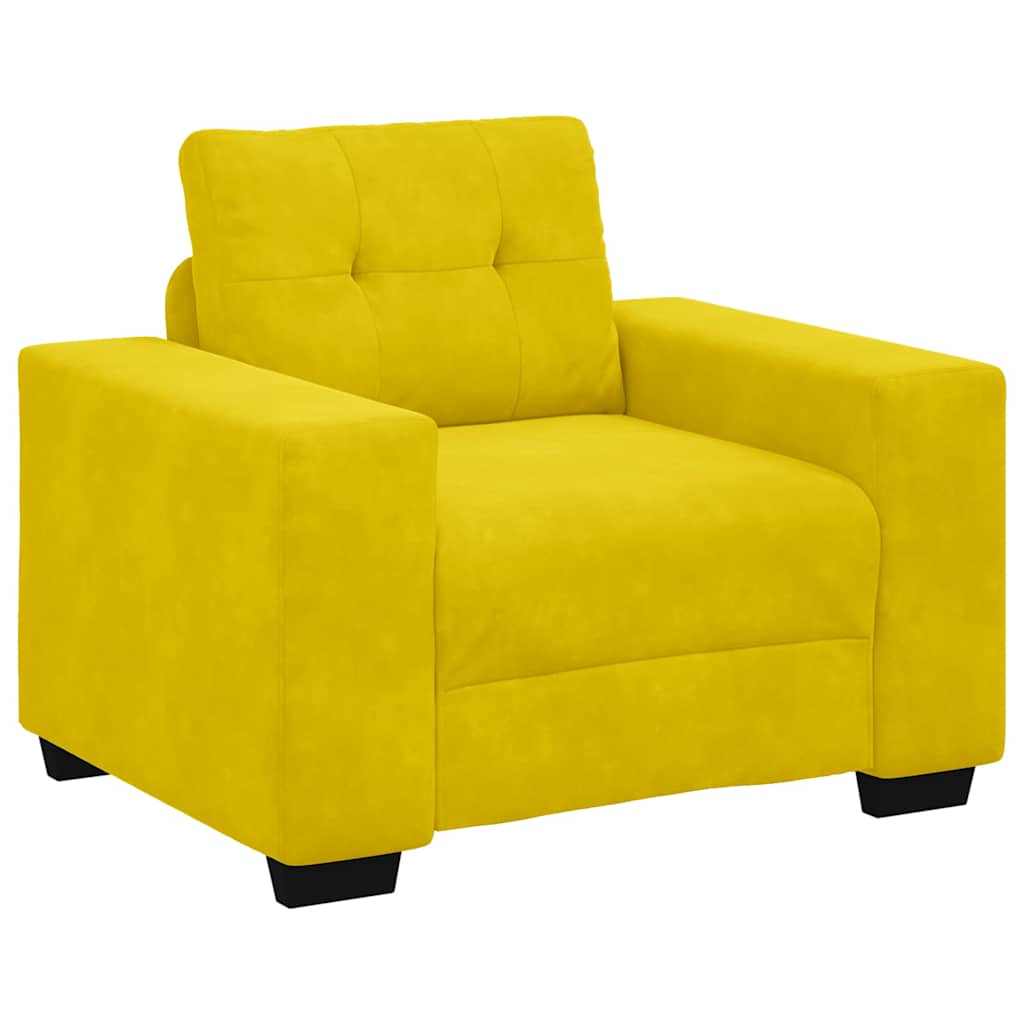Sárga bársony kanapéfotel 59 cm