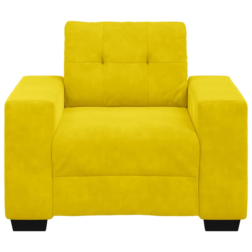 Sárga bársony kanapéfotel 59 cm