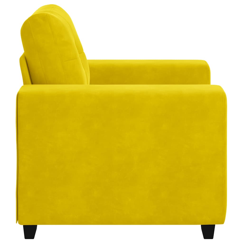Sárga bársony kanapéfotel 59 cm