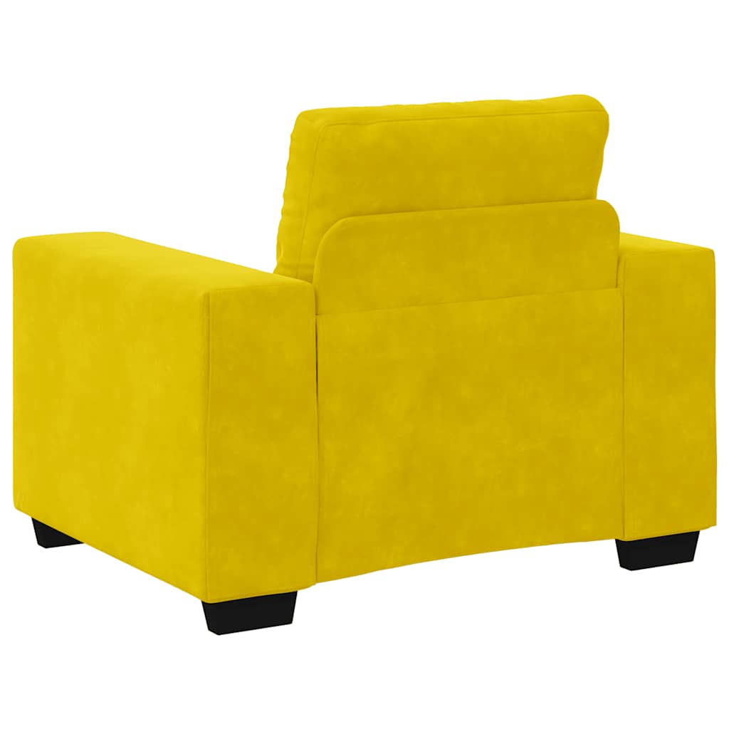Sárga bársony kanapéfotel 59 cm