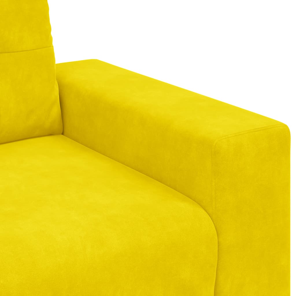 Sárga bársony kanapéfotel 59 cm