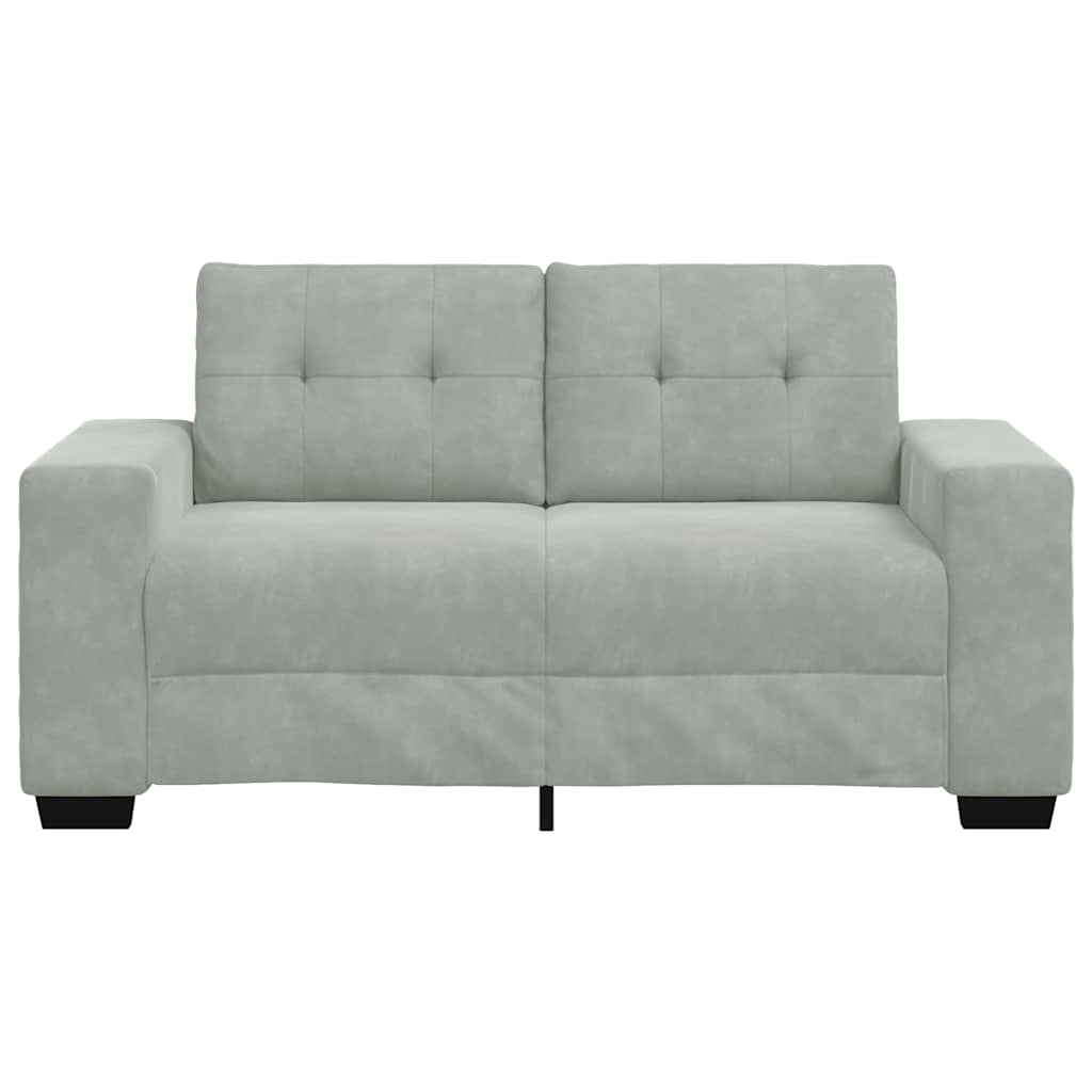 Világosszürke bársony loveseat kanapé 120 cm