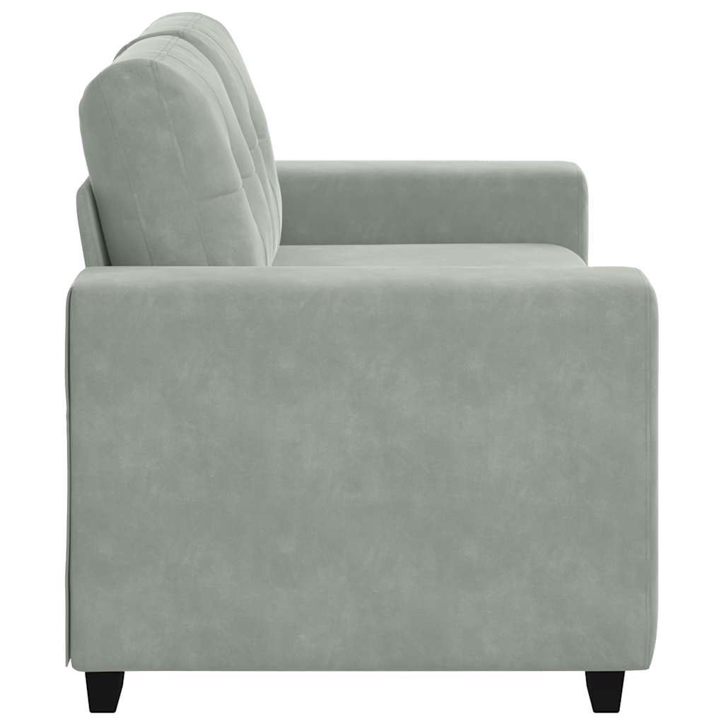 Világosszürke bársony loveseat kanapé 120 cm