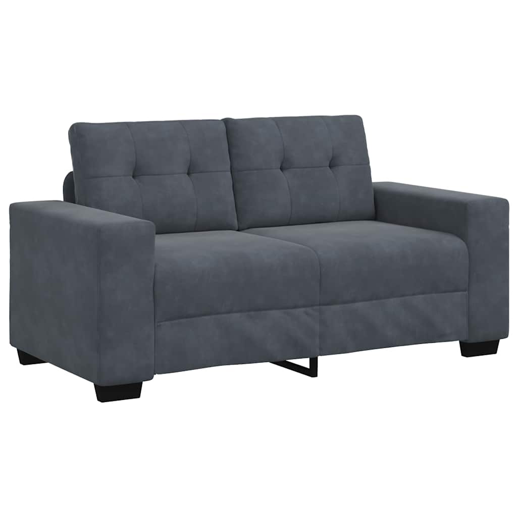 Sötétszürke bársony loveseat kanapé 120 cm