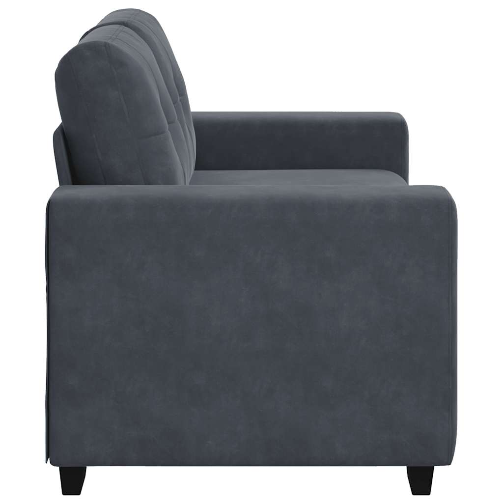 Sötétszürke bársony loveseat kanapé 120 cm