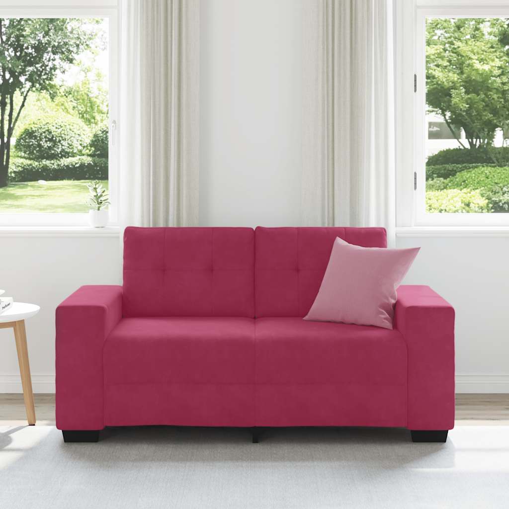Bordó bársony loveseat kanapé 120 cm