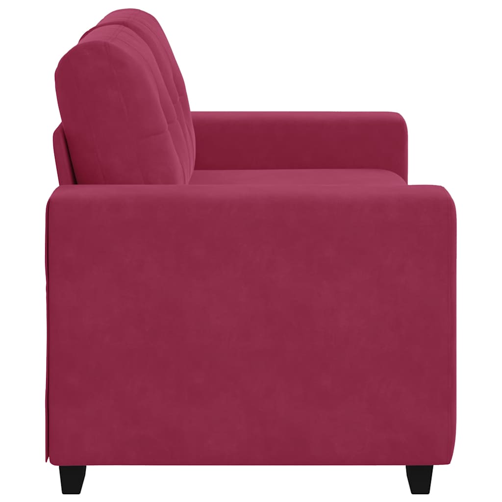 Bordó bársony loveseat kanapé 120 cm