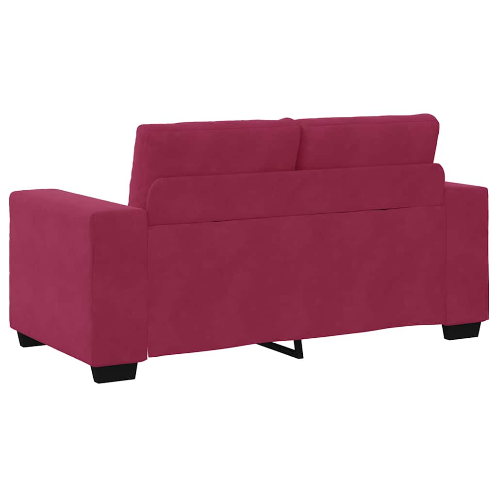 Bordó bársony loveseat kanapé 120 cm
