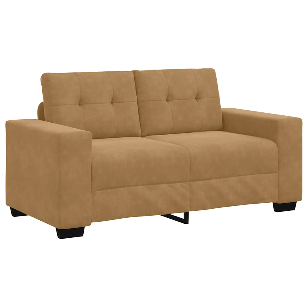 Barna bársony loveseat kanapé 120 cm