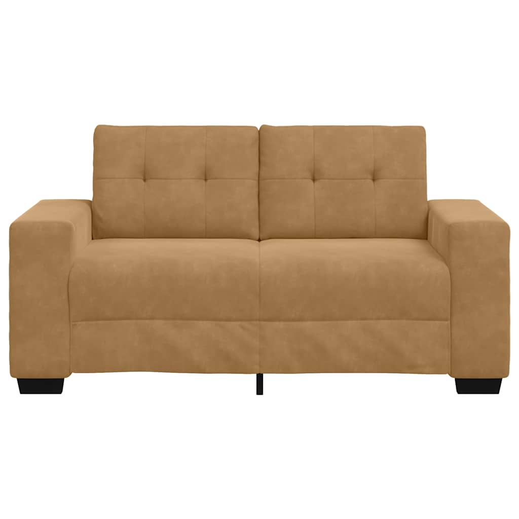 Barna bársony loveseat kanapé 120 cm