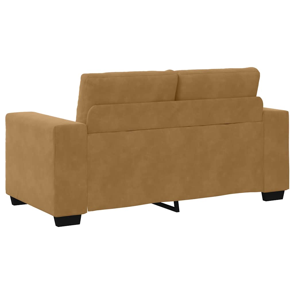 Barna bársony loveseat kanapé 120 cm