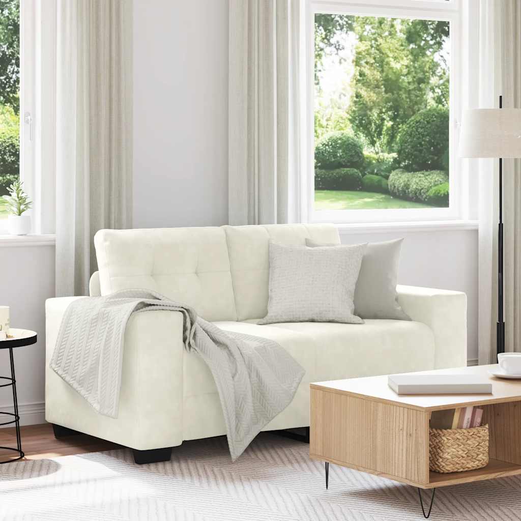 Krém bársony loveseat kanapé 120 cm