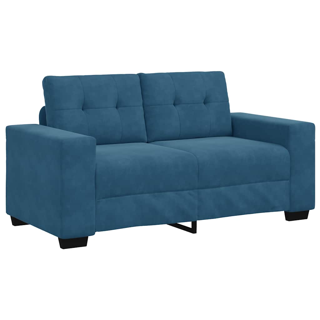 Kék bársony loveseat kanapé 120 cm